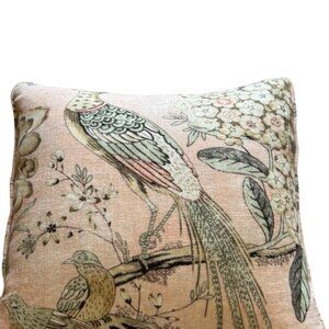PEACOCK THROW PILLOW by MAGASCHONI HOME Brand New Floral Decor